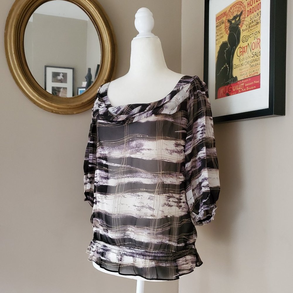 Ted Baker London Silk Short Sleeve Blouse Size 2